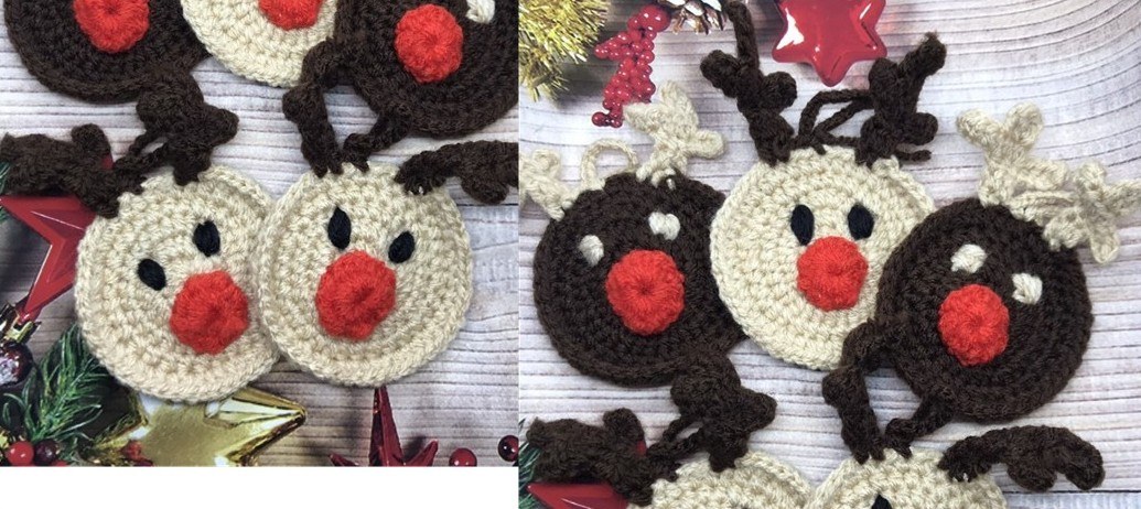 Mini xmas crochet thin web banner