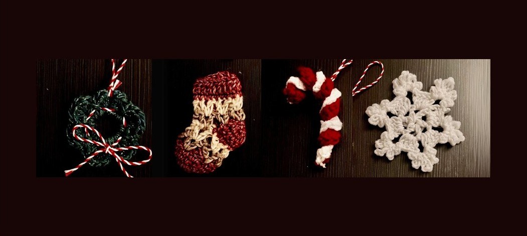 Xmas crochet decs thin web banner